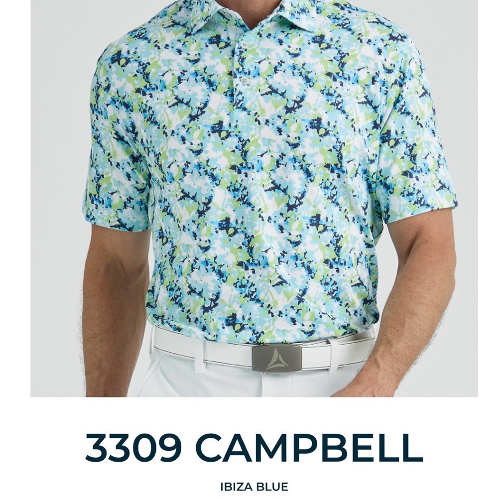 Bermuda Sands Apparel Short-Sleeve Polo in Ibiza Blue